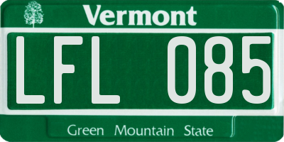 VT license plate LFL085