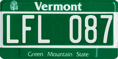 VT license plate LFL087