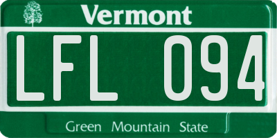 VT license plate LFL094
