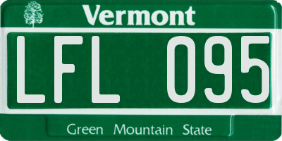 VT license plate LFL095