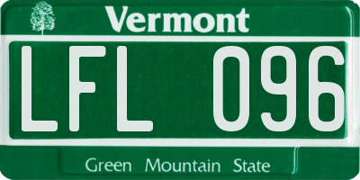 VT license plate LFL096