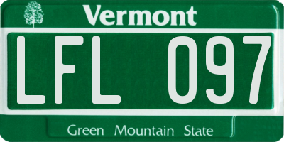 VT license plate LFL097