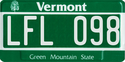 VT license plate LFL098