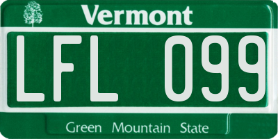 VT license plate LFL099