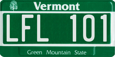 VT license plate LFL101