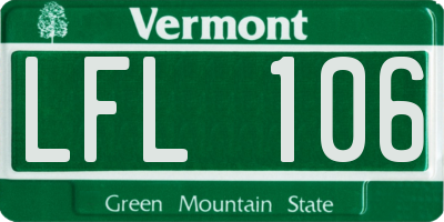VT license plate LFL106