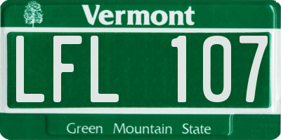 VT license plate LFL107