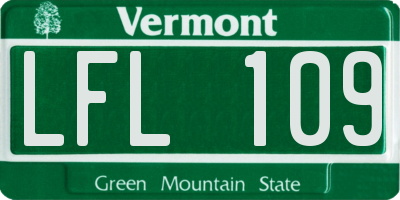 VT license plate LFL109