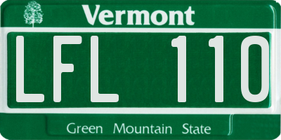VT license plate LFL110