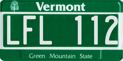 VT license plate LFL112