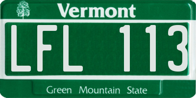 VT license plate LFL113