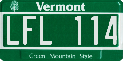 VT license plate LFL114