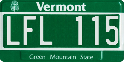 VT license plate LFL115