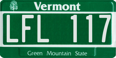 VT license plate LFL117
