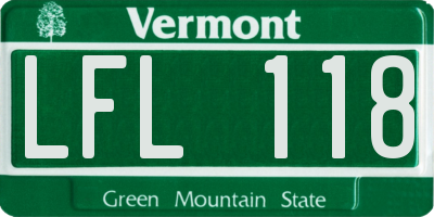 VT license plate LFL118