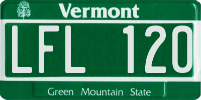 VT license plate LFL120