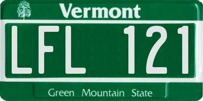 VT license plate LFL121
