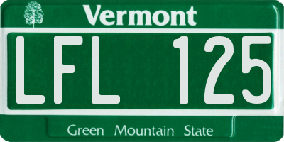 VT license plate LFL125