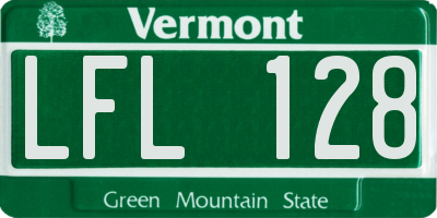 VT license plate LFL128