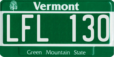 VT license plate LFL130