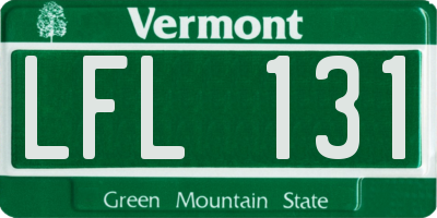 VT license plate LFL131