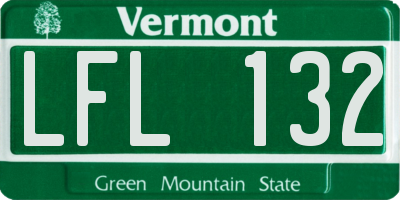 VT license plate LFL132