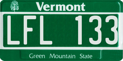 VT license plate LFL133