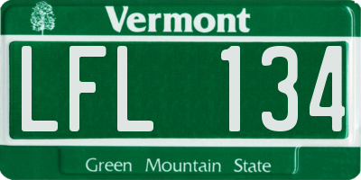 VT license plate LFL134