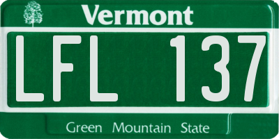 VT license plate LFL137