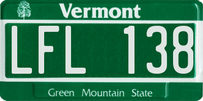 VT license plate LFL138