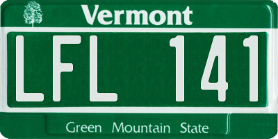 VT license plate LFL141