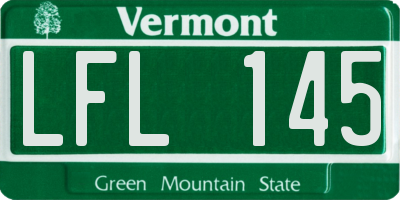 VT license plate LFL145