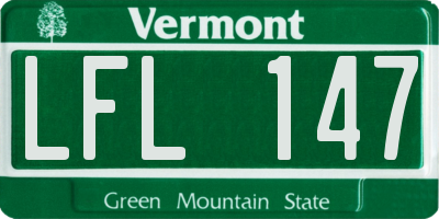 VT license plate LFL147