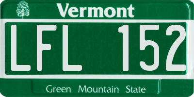 VT license plate LFL152