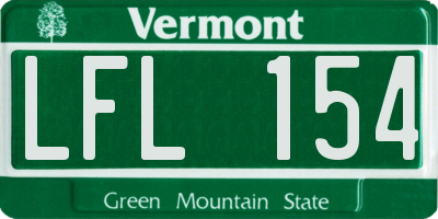 VT license plate LFL154