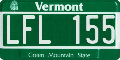 VT license plate LFL155
