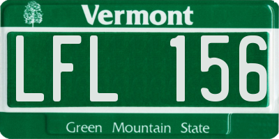 VT license plate LFL156