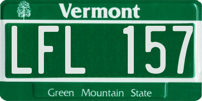 VT license plate LFL157