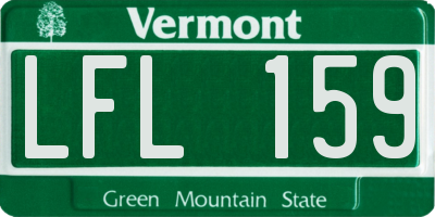 VT license plate LFL159