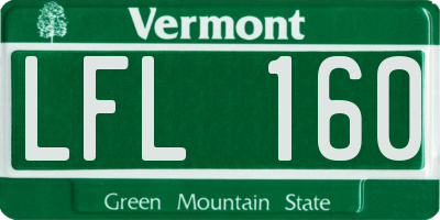 VT license plate LFL160