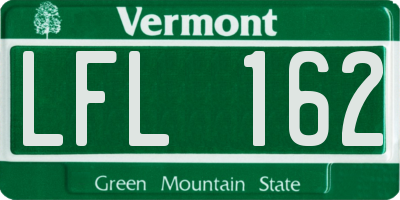 VT license plate LFL162