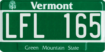 VT license plate LFL165