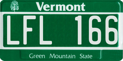 VT license plate LFL166