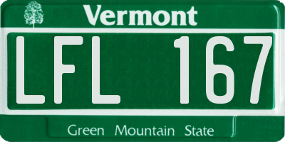 VT license plate LFL167
