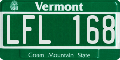 VT license plate LFL168