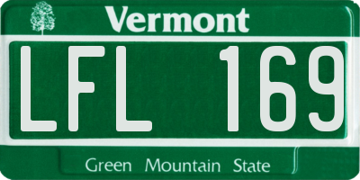 VT license plate LFL169