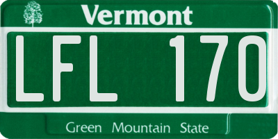VT license plate LFL170