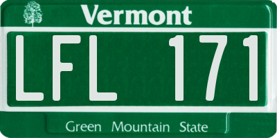 VT license plate LFL171