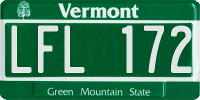VT license plate LFL172
