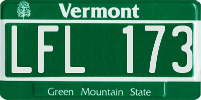 VT license plate LFL173
